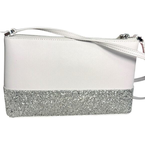 NWT Kate Spade Flash White and Silver Glitter Crossbody Bag - Picture 5 of 9